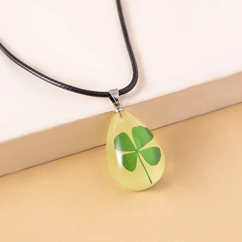 Модное ожерелье с подвеской в виде капли воды натуральным зеленым