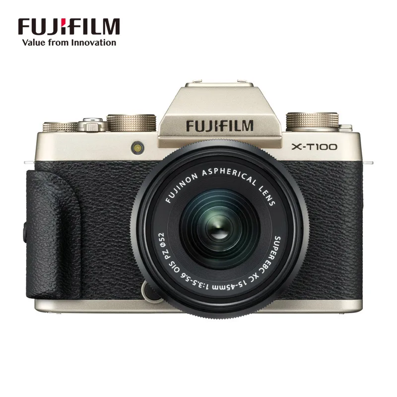 Fujifilm X-T100/XT100 беззеркальная цифровая Камера с XC15-45mm F3.5-5.6 OIS PZ объектив - Цвет: Champagne Gold