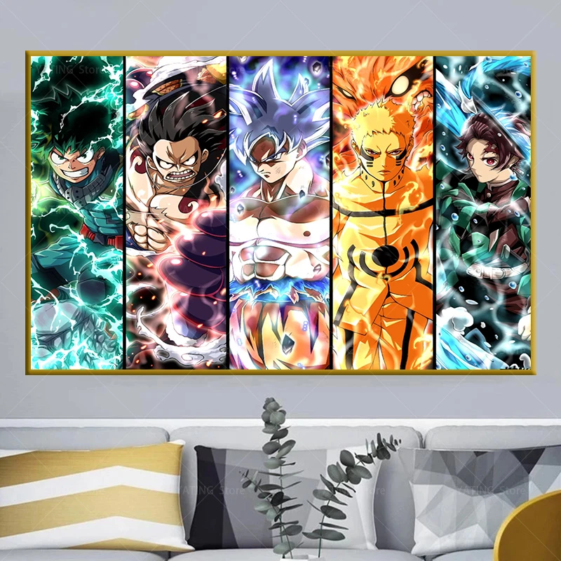 

Anime Dragon Ball Naruto My Hero Academia Canvas Painting Goku Uzumaki Naruto Art Posters and Pictures Home Kids Room Wall Decor