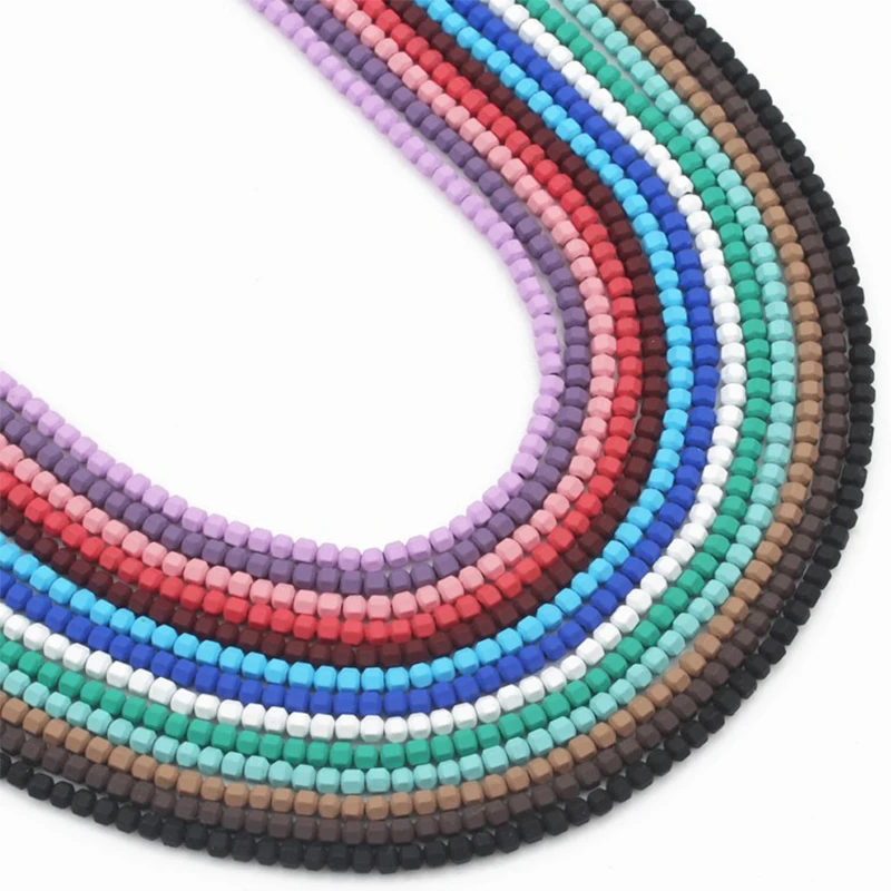3x3 мм многоцветные граненые нано резиновые гематитовые каменные бусины высокого