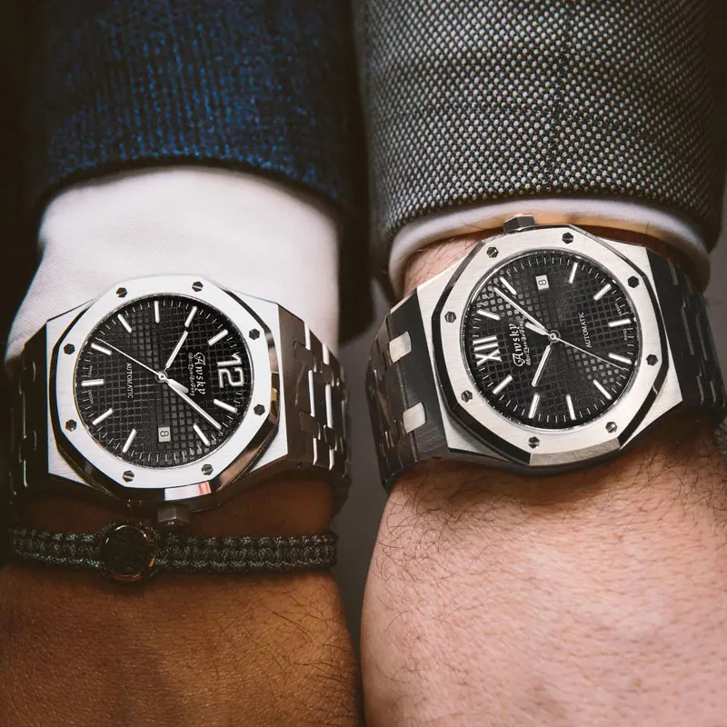 

42.5mm See Through Case Back Automatic Mechanical Men Watches Sapphire Glass China 2824 Movement Stainless Steel Classic Watch