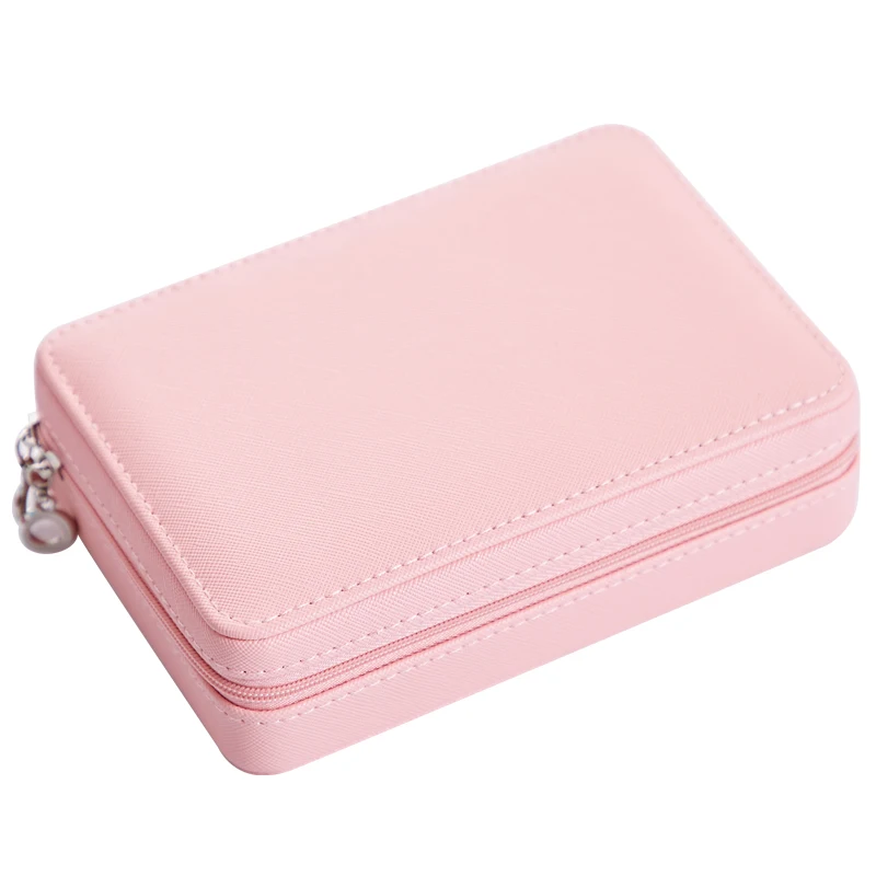 Кожаная Шкатулка для ювелирных изделий с зеркалом органайзер ожерелий серег