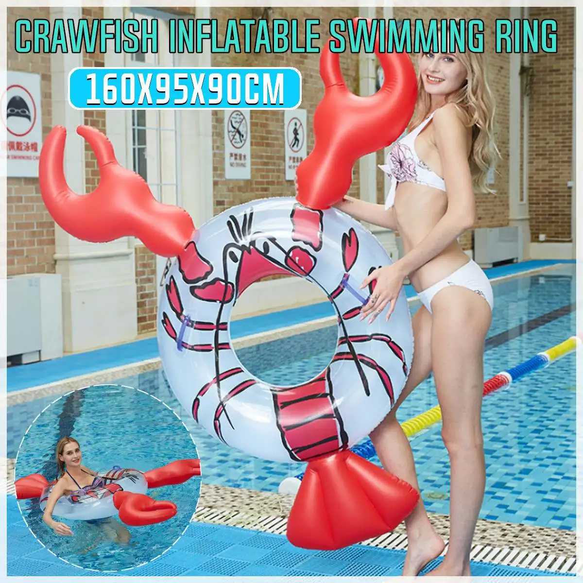 

Inflatable Crawfish Swimming Ring Summer Outdoor Activitives Beach Party Swimming Pool Inflatable Mattress Adult Water Toys