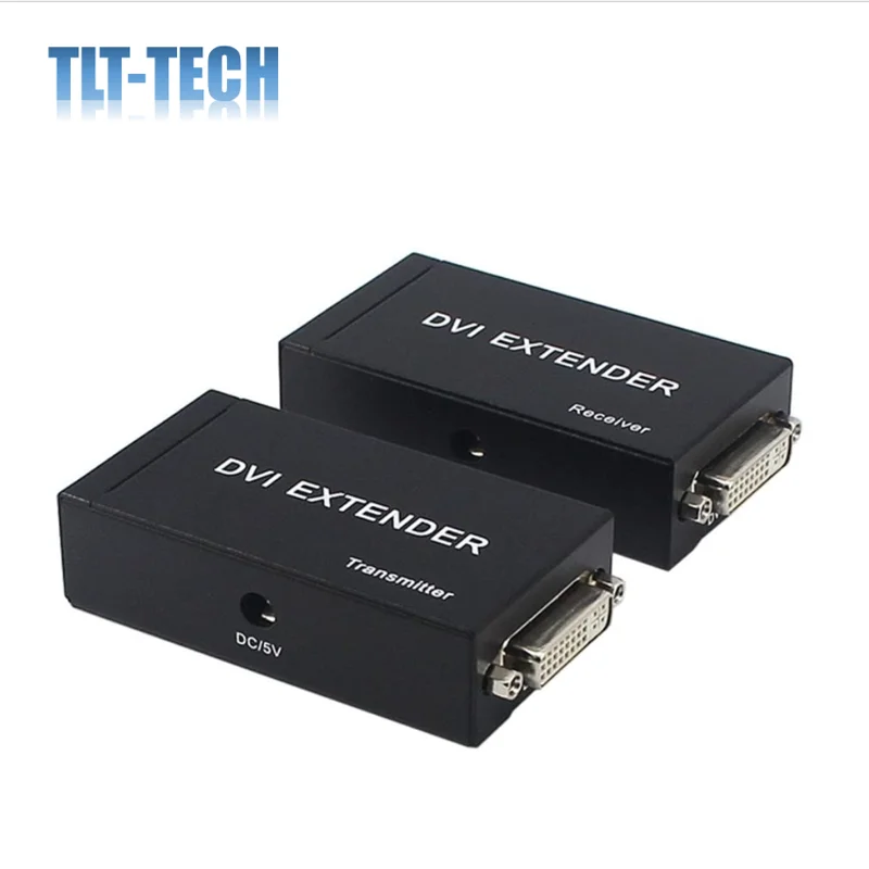 DVI to RJ45 Extender 1080P Lossless Amplifier Extender 1080P Compatible with 1080P (Up to 60M, Transmitter + Receiver) via Cat5e