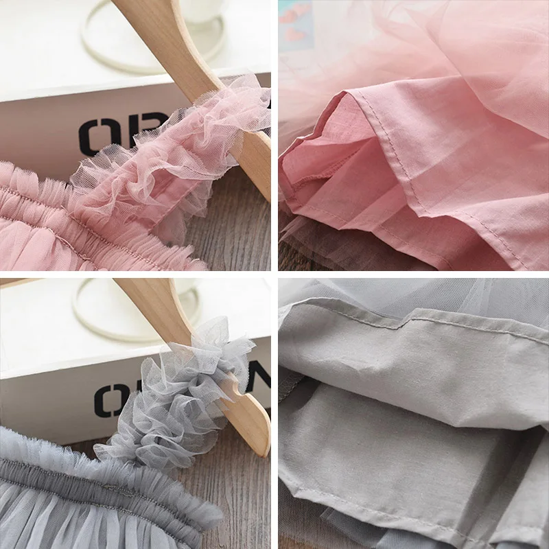 

Keelorn Girls Casual Dress 2021 New Summer Kids Girls Party Suit Solid Mesh Princess Vestidos Suspender Children Clothing 1-6Y