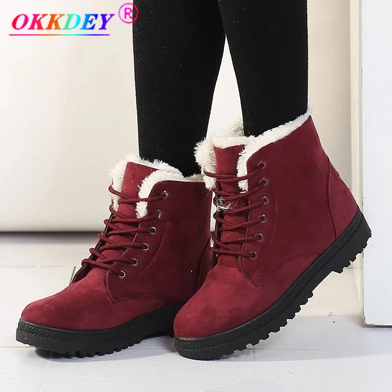 

Women's Boots Winter Warm Snow Boots Women's Artificial Suede Ankle Boots Women's Winter Botas Mujer Women's XL 35-43Women shoes