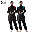 Женские мусульманские купальники, брюки, купальник с капюшоном из Буркини, костюм, хиджаб из трех частей, элегантная Спортивная модная мусульманская пляжная одежда