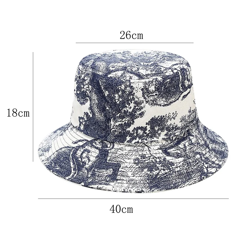 

Unisex Ink Painting Vintage Bucket Hat Tie-Dye Printed Outdoor Fisherman Cap Tie-Dye Printed Outdoor Sunscreen Fisherman Cap