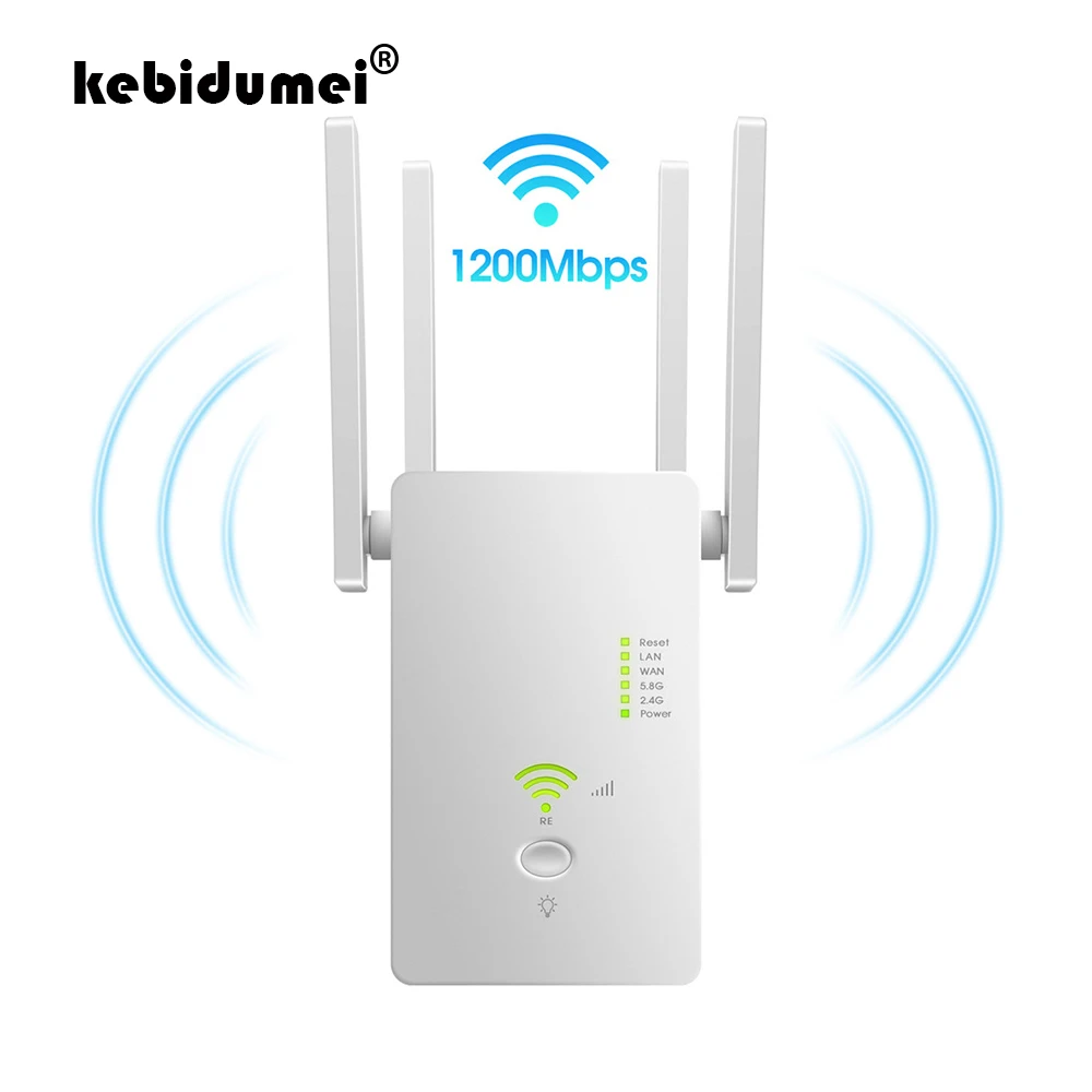 

Wireless 1200M Wifi Repeater Dual-Band Signal Extender Repeater/Router/AP 802.11ac Gigabit WiFi Amplifier 4*3dBi Antenna 2.4G/5G