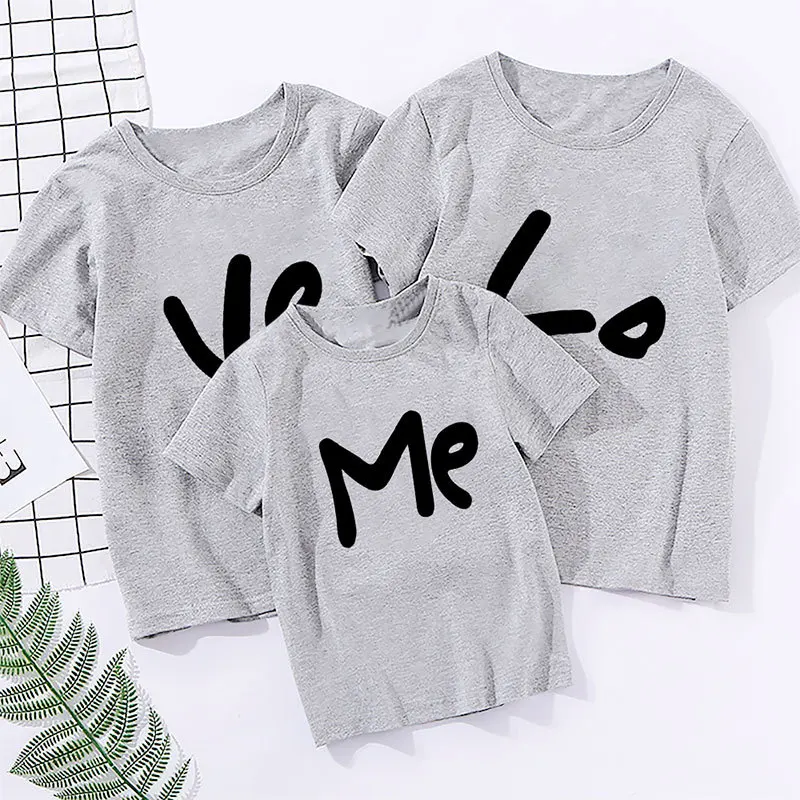 Футболка для всей семьи летние одинаковые наряды папы любви мамы и ребенка