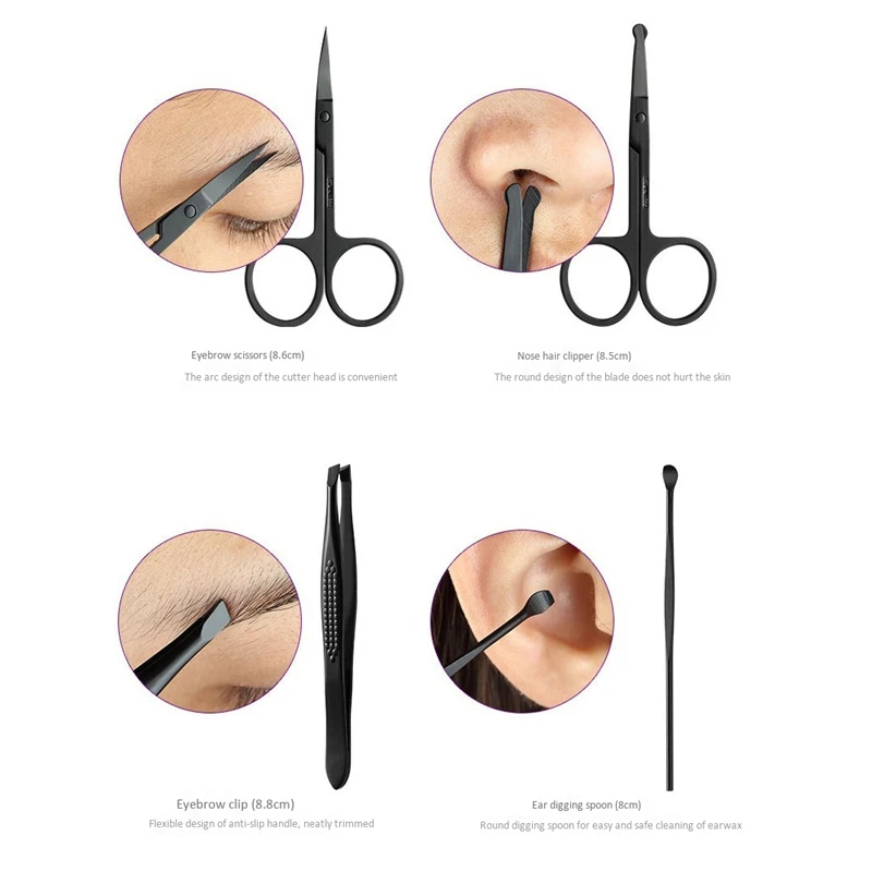 

Manicure Pedicure Nail Care Set 18 Piece Cutter Cuticle Clippers Kit