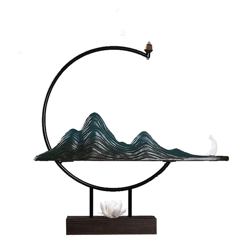 Zen керамический обратный поток курильница для благовоний водопад дымовая скала