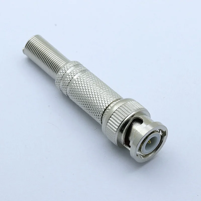 

100pcs BNC Male Plug Soldering Wire Connector with Spring for CCTV Terminator RF Coax Connector Converter