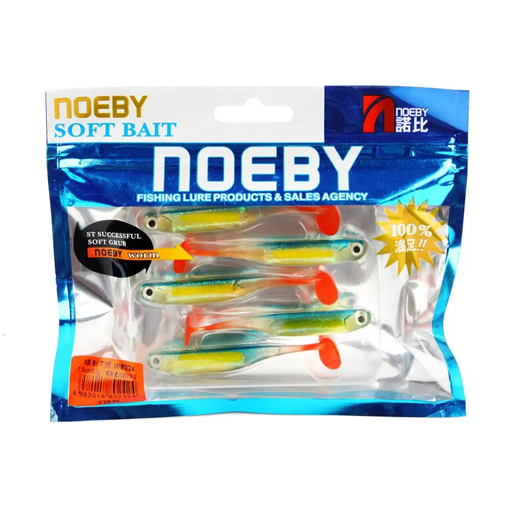 NOEBY мягкая рыболовная приманка W8024 силиконовая leurre souple 75 мм 115 t хвост внутренний
