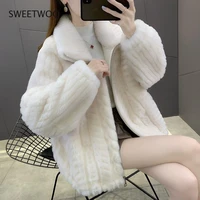 sheep fur coat winter thickened coat warm new lamb skin coat for women korean plush jacket female