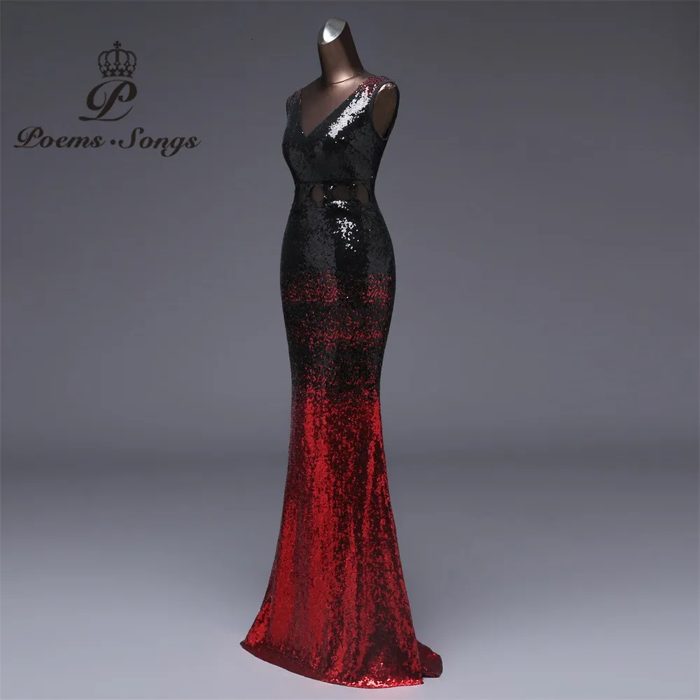 Poemssongs вечернее платье vestido de festa longo формальный градиент блесток стиль сексуальный пояс халат longue платье невесты светоотражающее платье