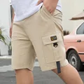 Корейский стиль 28-50 дюймов мужские шорты Карго 2021 Летние повседневные большие карманы классические 95% хлопок Брендовые мужские короткие брюки - фото