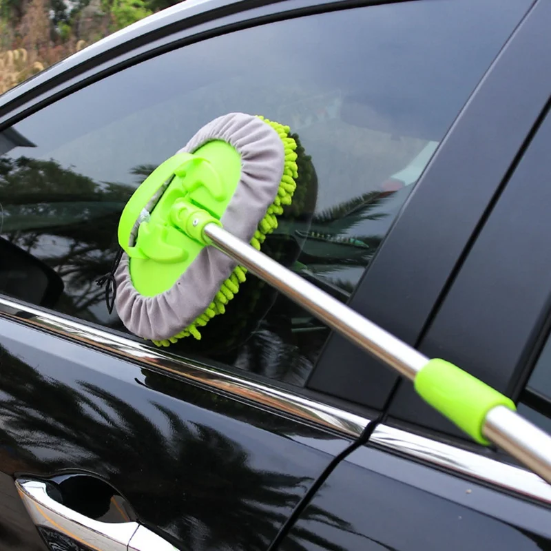 

Щетка для мытья автомобиля, Швабра для чистки кузова автомобиля, инструменты для ухода за автомобилем, телескопическая щетка из синели с дл...