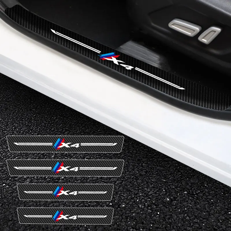 

Car Door Threshold Scuff Plate Carbon Fiber Sill Protector Stickers For BMW X4 2009 2010-2020 2021 Auto Door Entry Pedal Guards