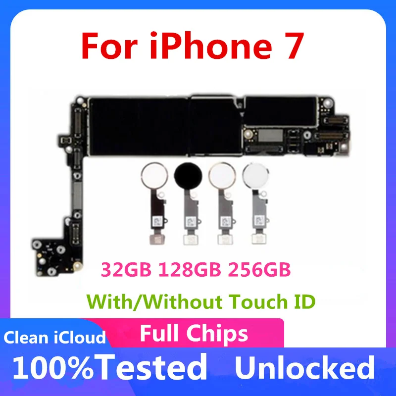 Материнская плата для Iphone 7 32 ГБ 128 256 с/без Touch ID 100% оригинал разблокированная