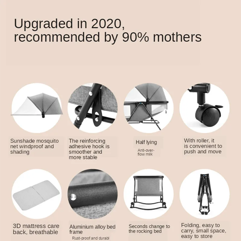 Многофункциональная портативная кровать для ребенка складная кроватка с