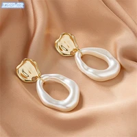 kshmir new tide geometric profile shaped pearl fashion temperament earrings exaggerated personality irregular womens earrings