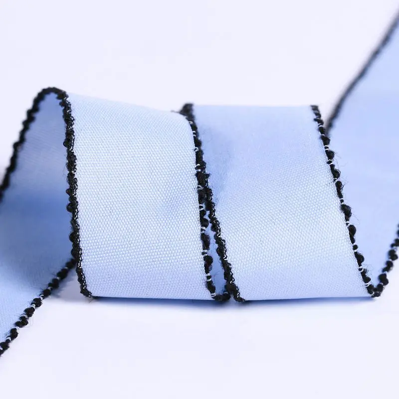 DIY бант из ленты хлопковая атласная тесьма с черной стороной для детей 3 7 10 16 25 40 мм