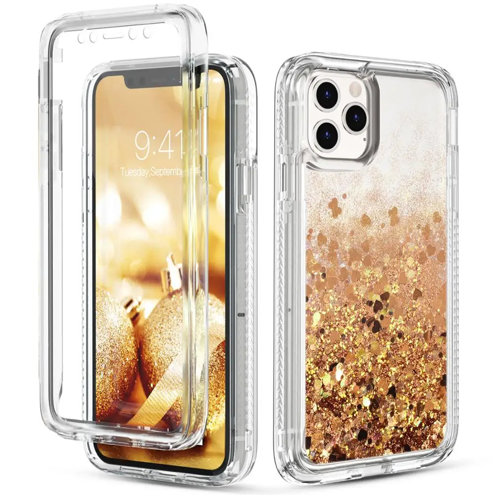 Чехол GrandEver для iphone 11 Pro Max с блестками и сердечками | Мобильные телефоны