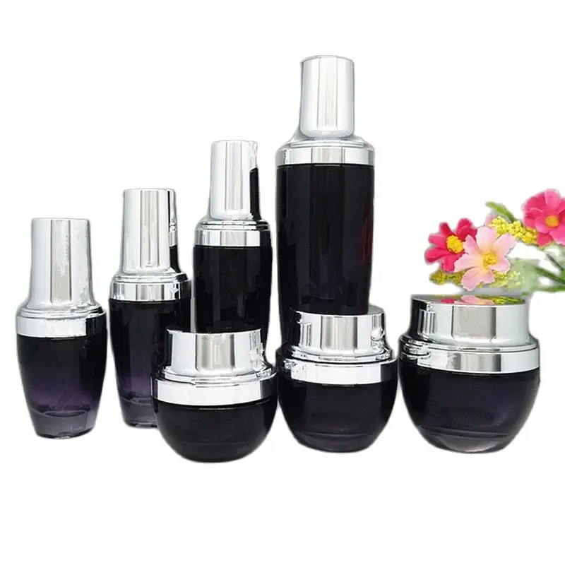 Градиентная черная стеклянная бутылка для упаковки пустые бутылки