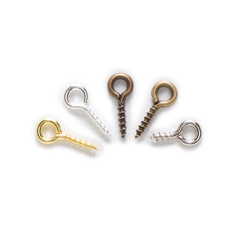 500pcs Jewelry Screw Eye Pins Bail Findings For Pendant Top Drilled Accessories Mini Eye Pins Bolt Bail Pendant Making Parts