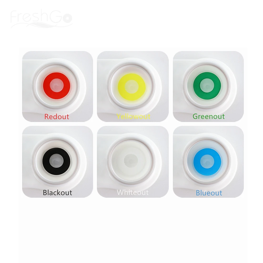 Цветные контактные линзы FreshGo для косплея Хэллоуина светящиеся и белые глаз