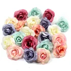 10 шт. 4,5 см Мини Искусственные Шелковые Розы, цветочные головки для домашнего свадебного украшения, венок, Подарочная коробка, поделки сделай сам, скрапбукинг, искусственные цветы