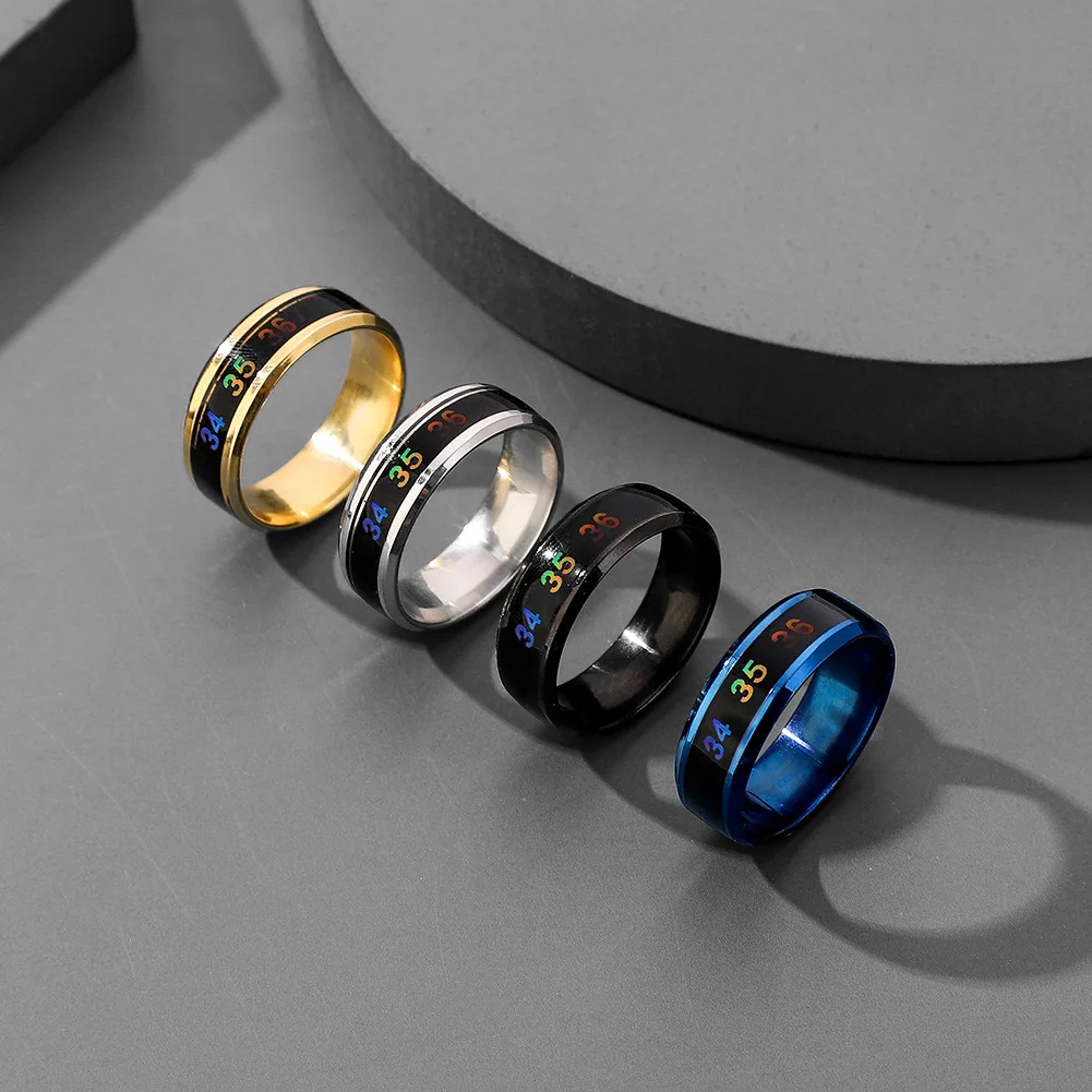 

Fashion Temperature Measuring Ring Intelligent Temperature Changing Jewelry Men And Women Holiday Gift Jewelry Couple Ring