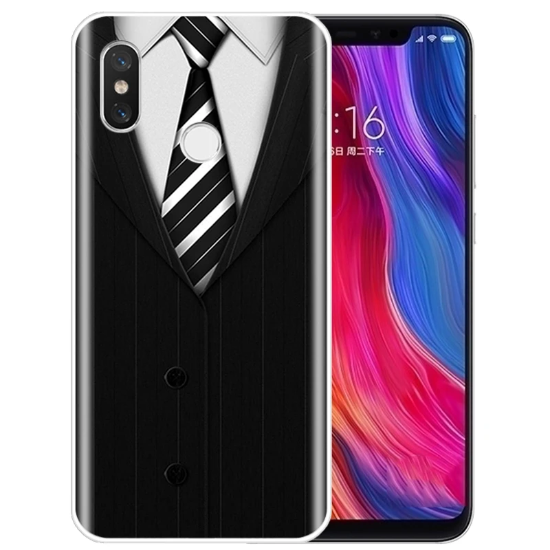 Мужской костюм рубашка галстук силикон для xioami 4 чехол телефона 5 4S 6 8 9 Lite Plus note 3 MAX2