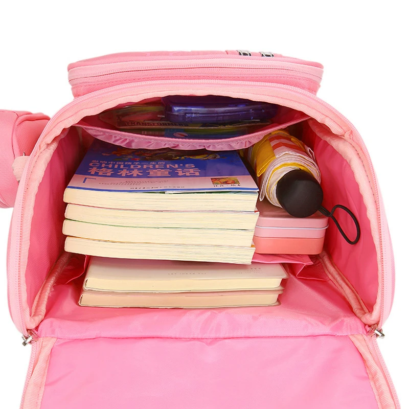 1-3 grade children nylon waterproof orthopedic primary school bag for girls backpack kids cartoon printing  book bag