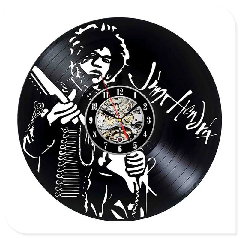 18 Jimi Hendrix 3D ручной работы художественное зеркало настенные часы виниловая запись наклейка для стены в виде часов домашний декор поддержка Прямая - Цвет: 18