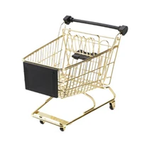 mini shopping cart with sturdy metal frame mini shopping cart trolley tiny ulitily trolley toy table decoration