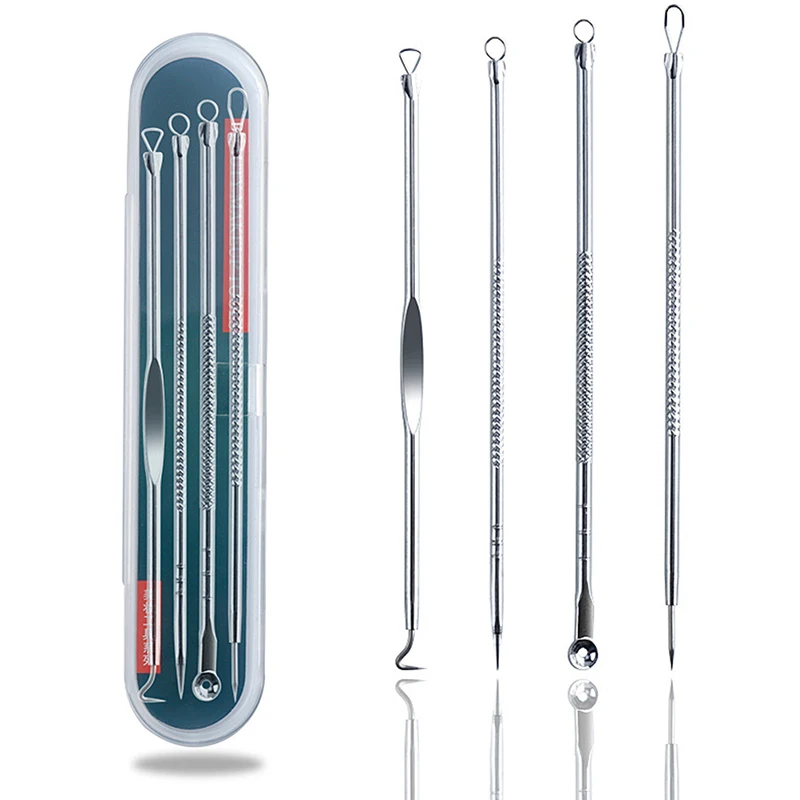 

1Set Stainless Steel Acne Removal Needles Pimple Blackhead Remover Tools Spoon Face Skin Care Needles Facial Pore Cleaner Tool