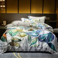 summer 100eucalyptus lyocell tencel bedding set colorful tropical botanic printed duvet cover bed sheet pillowcase cooling soft