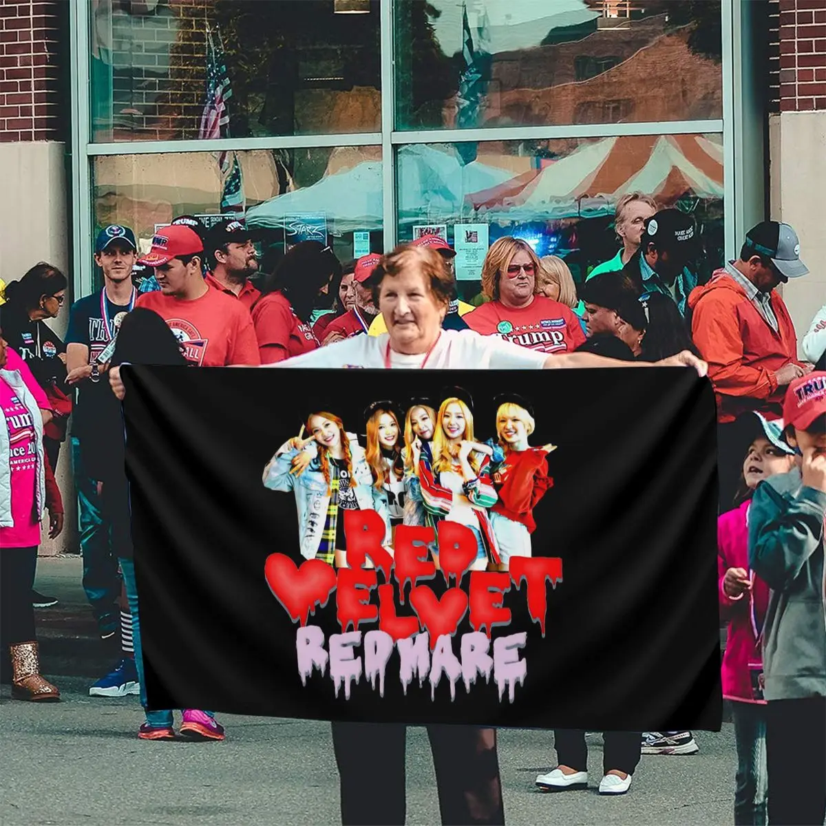 Красный бархатный логотип для второго концерта размер S 2Xl графические буквы