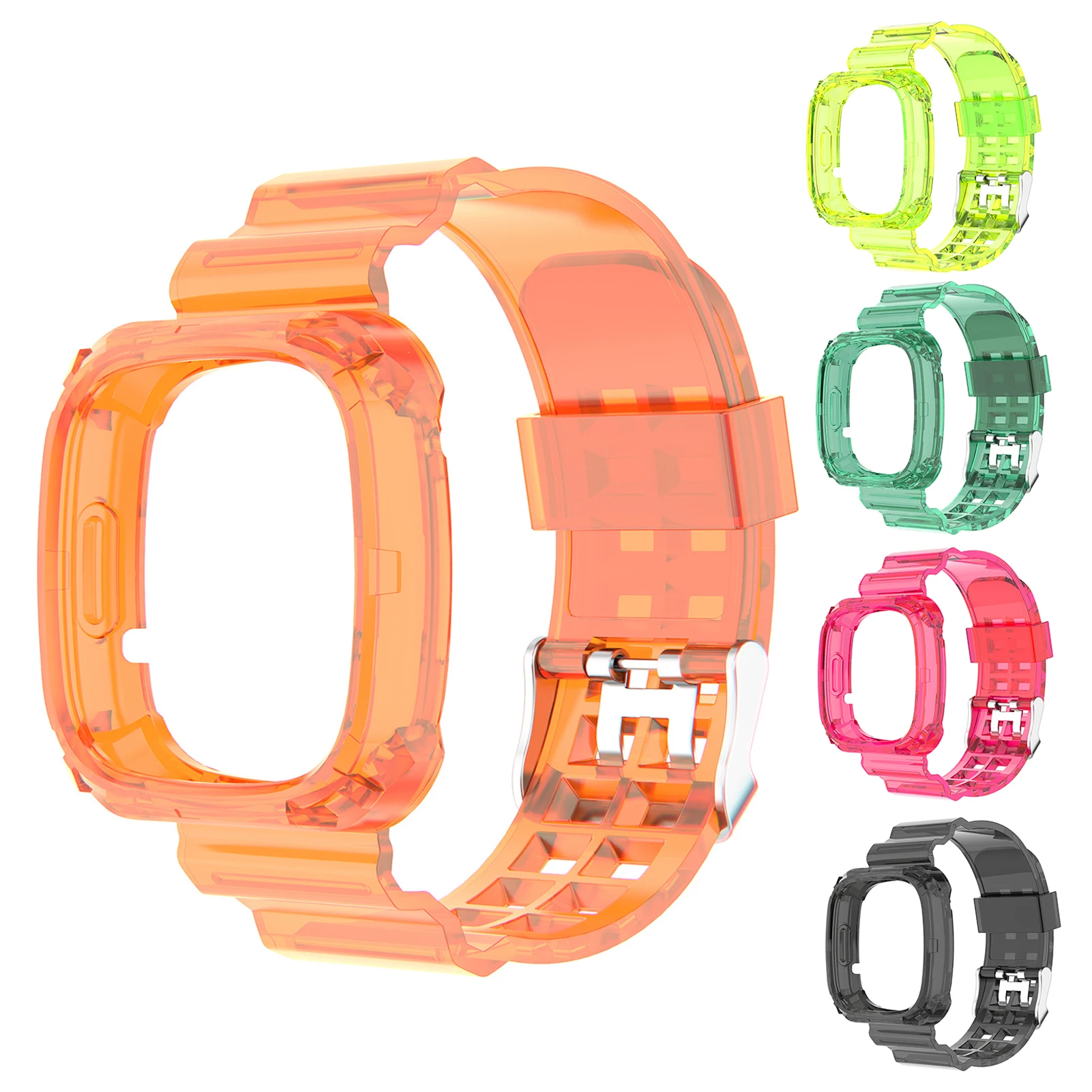 Умные часы браслет износостойкий прозрачный ремешок для ледника цельный