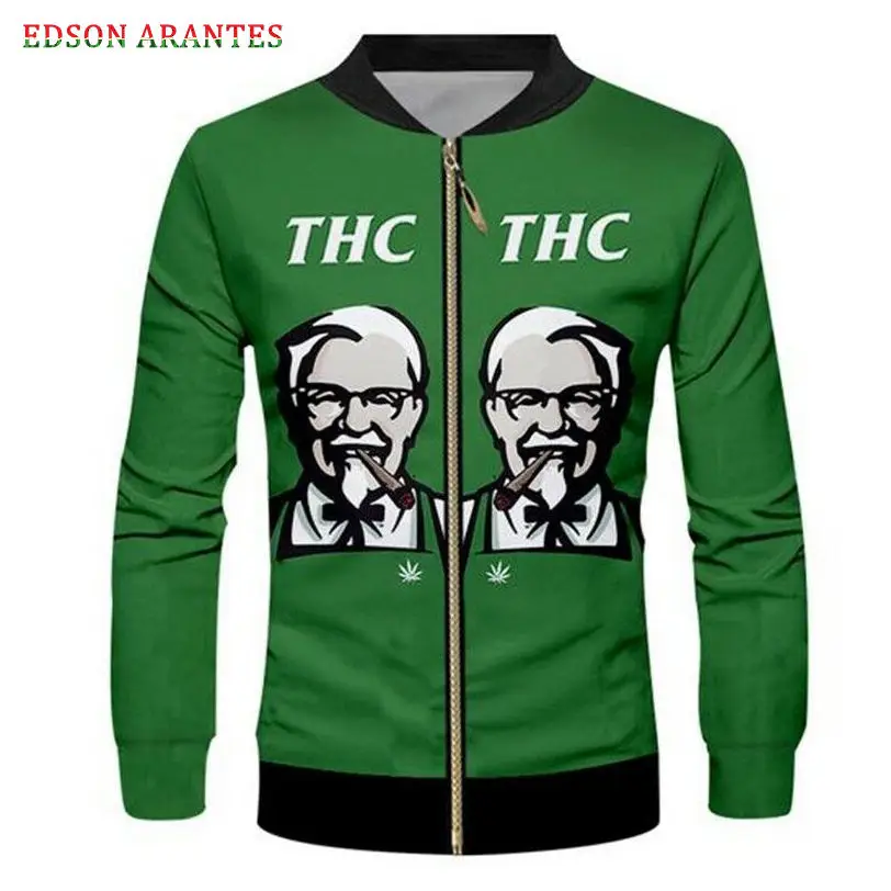 Новинка зеленые бейсбольные куртки на молнии мужская куртка-пилот с забавным 3d