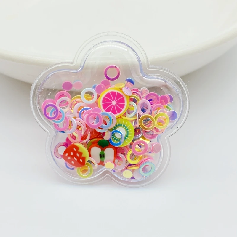 

10pcs/Lot Plum Shape Fruit Transparent Bling Bling Flowing Patches Appliques For DIY Children Clip Accessories G46