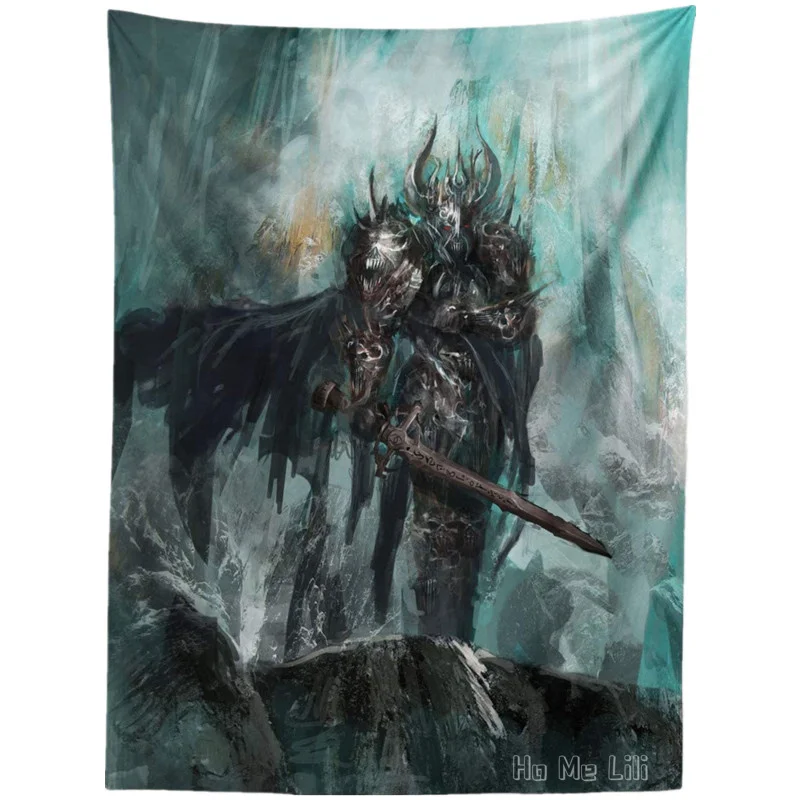 Knight Of The Dead Dark Immortal Grunge Watercolor Design By Ho Me Lili Tapestry For Room Dorm Decor