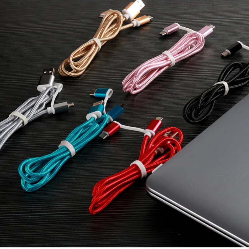 Новый кабель USB Type C QC3.0 для Samsung Galaxy Note 9 S9 2.8A Micro 2 в 1 2A Быстрая зарядка Redmi 7|Кабели