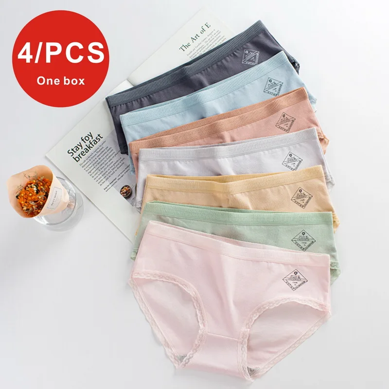 4 шт./нижнее белье для женщин и девочек трусики размера плюс сексуальное женское