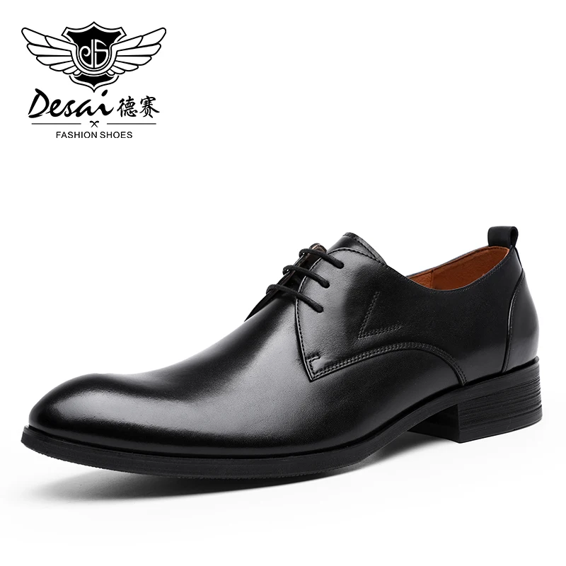 Мужская обувь из воловьей кожи DESAI деловая удобная в стиле Дерби Для свадебных