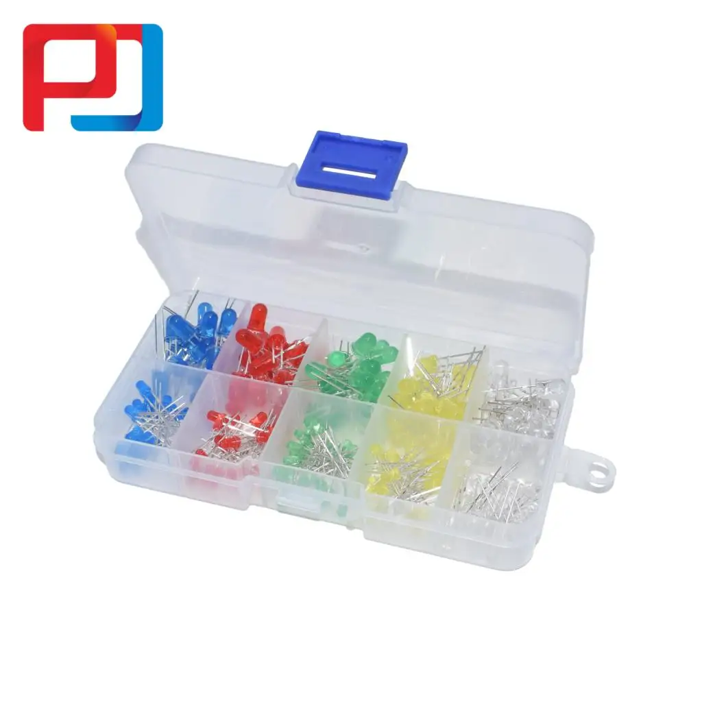 200 шт./компл. 3 мм 5 набор светодиодной подсветки с коробкой смешанный Цвет красный