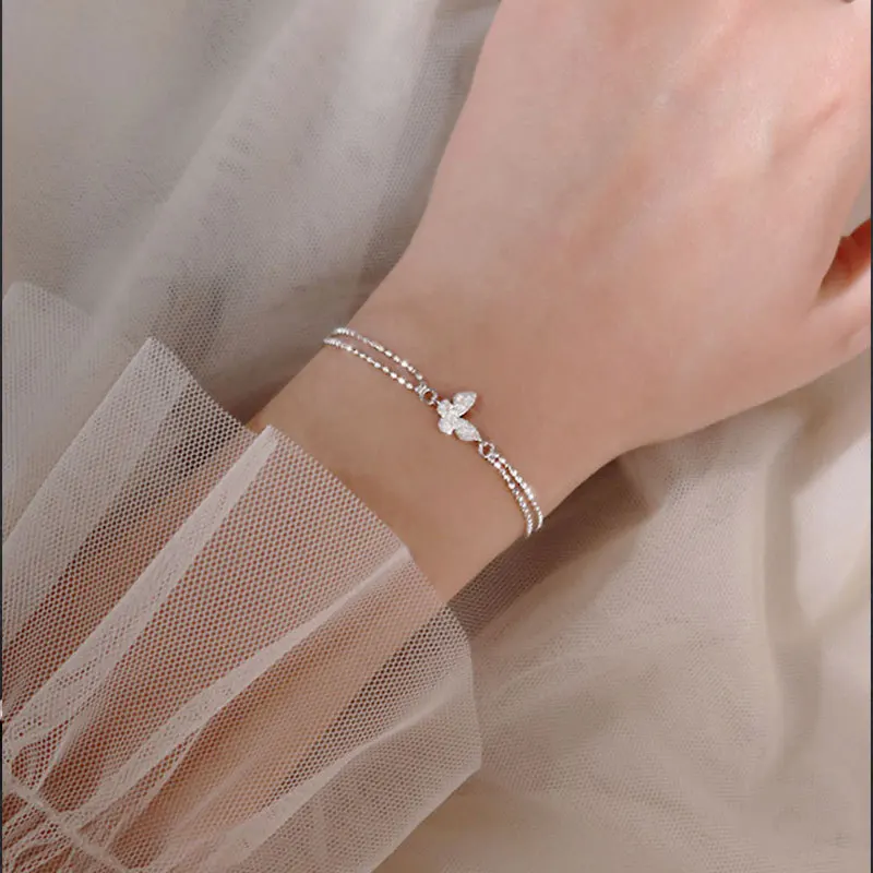 

Double Layer Shiny Butterfly Full Diamond Bracelet for Women Bangle Bracelet Jewelry Designer Chrams Bracelet Wholesale