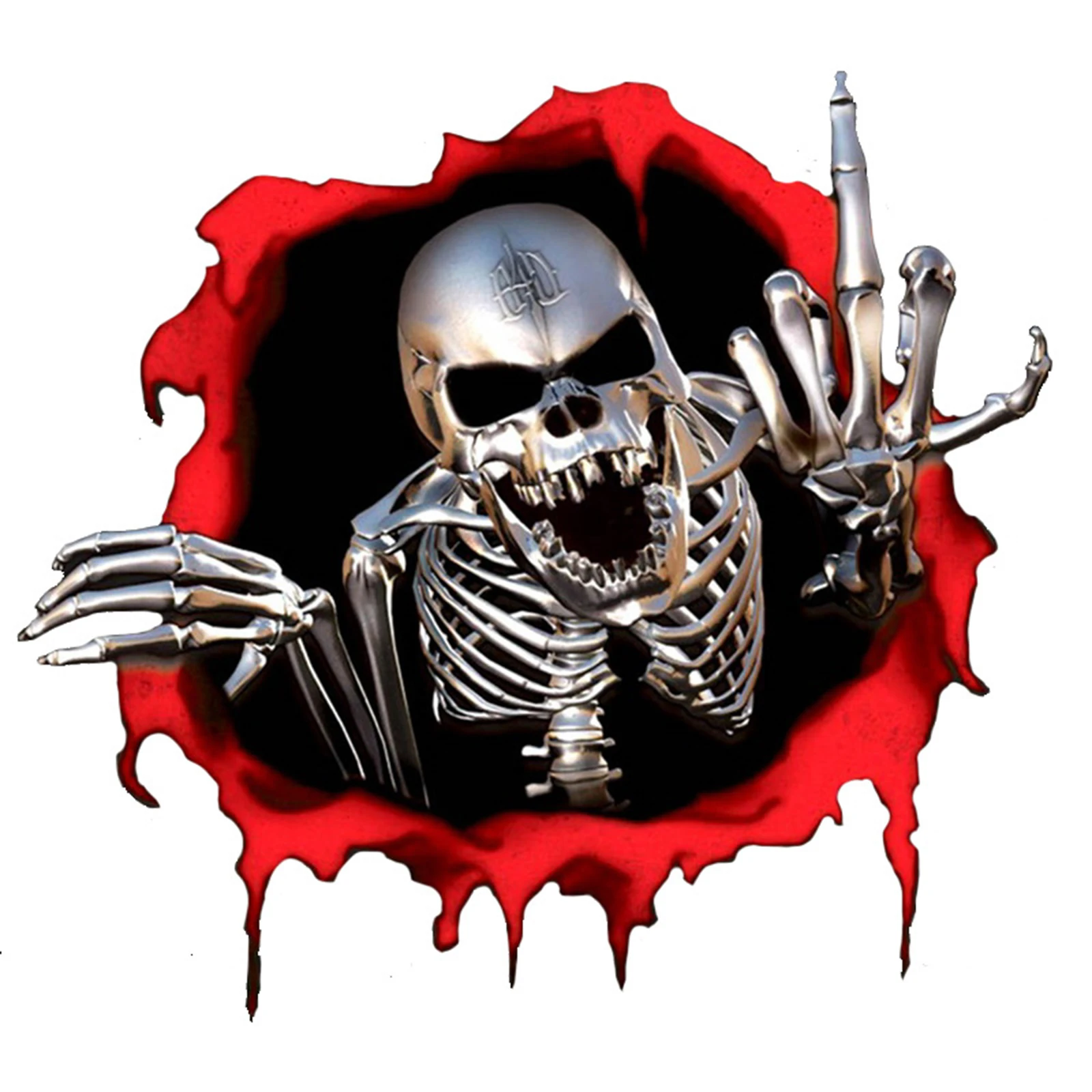 

Hot 3D Stimulation Skull Stickers Horrable Personality Long Lasting Durable Eye-Catching Suit for Car Luggage Bicycle